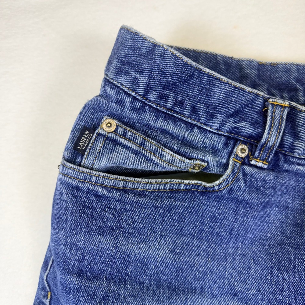 Ralph Lauren VTG 90's High Rise Straight Leg Blue Jeans Sz12 Cotton Mom Jeans - Picture 8 of 9